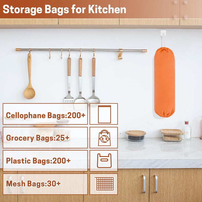 SWISSELITE 2Pcs Plastic Bag Holder, Reusable Plastic Bag Organizer Wall Mount, Large Grocery Bag Storage Dispenser, 22x9 IN - Image 4